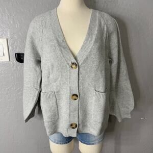 BP. Relaxed Everyday Cardigan, Grey Soft Heather, S 10614295